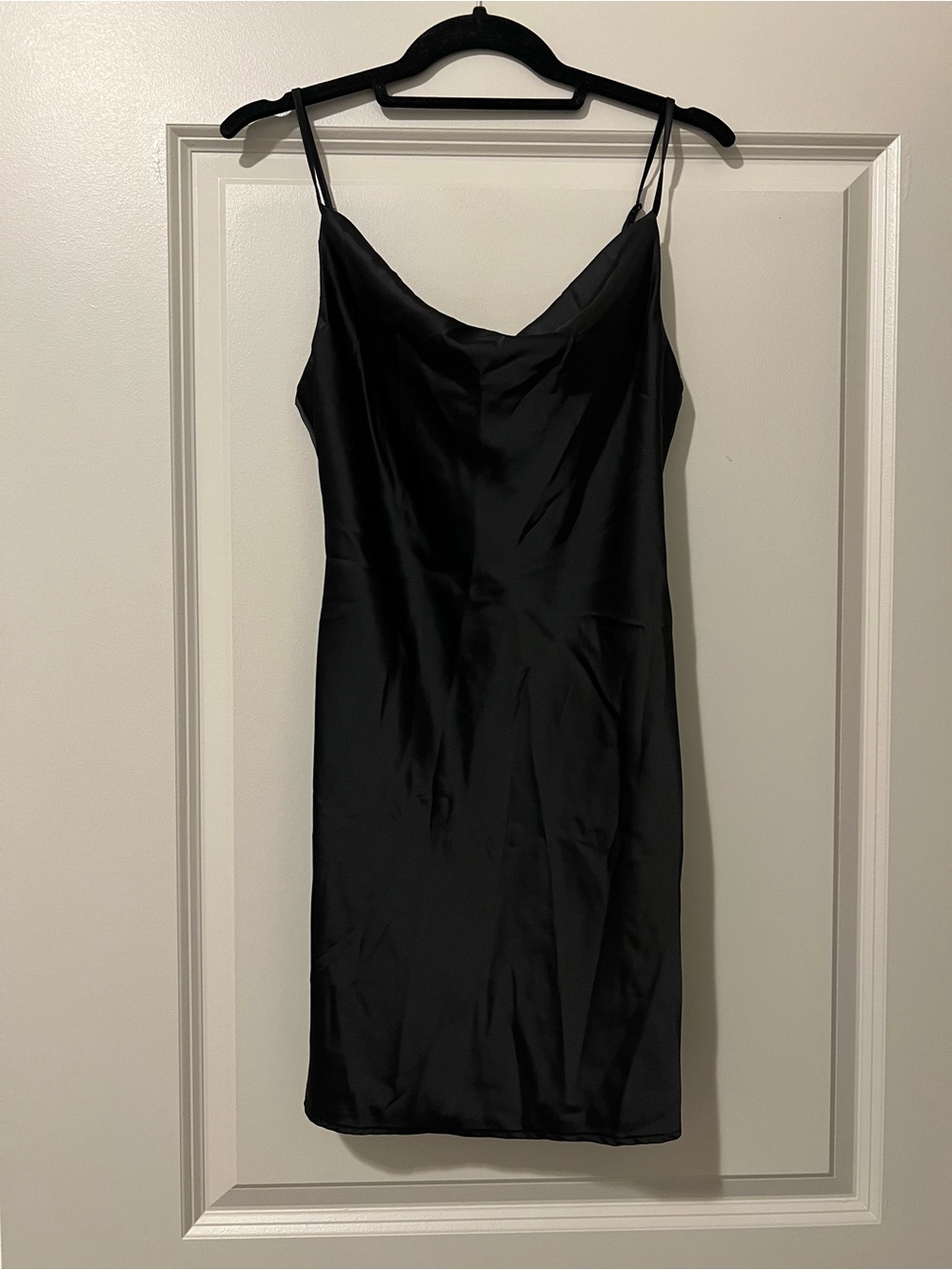 Zara Black Satin Slip Mini Dress